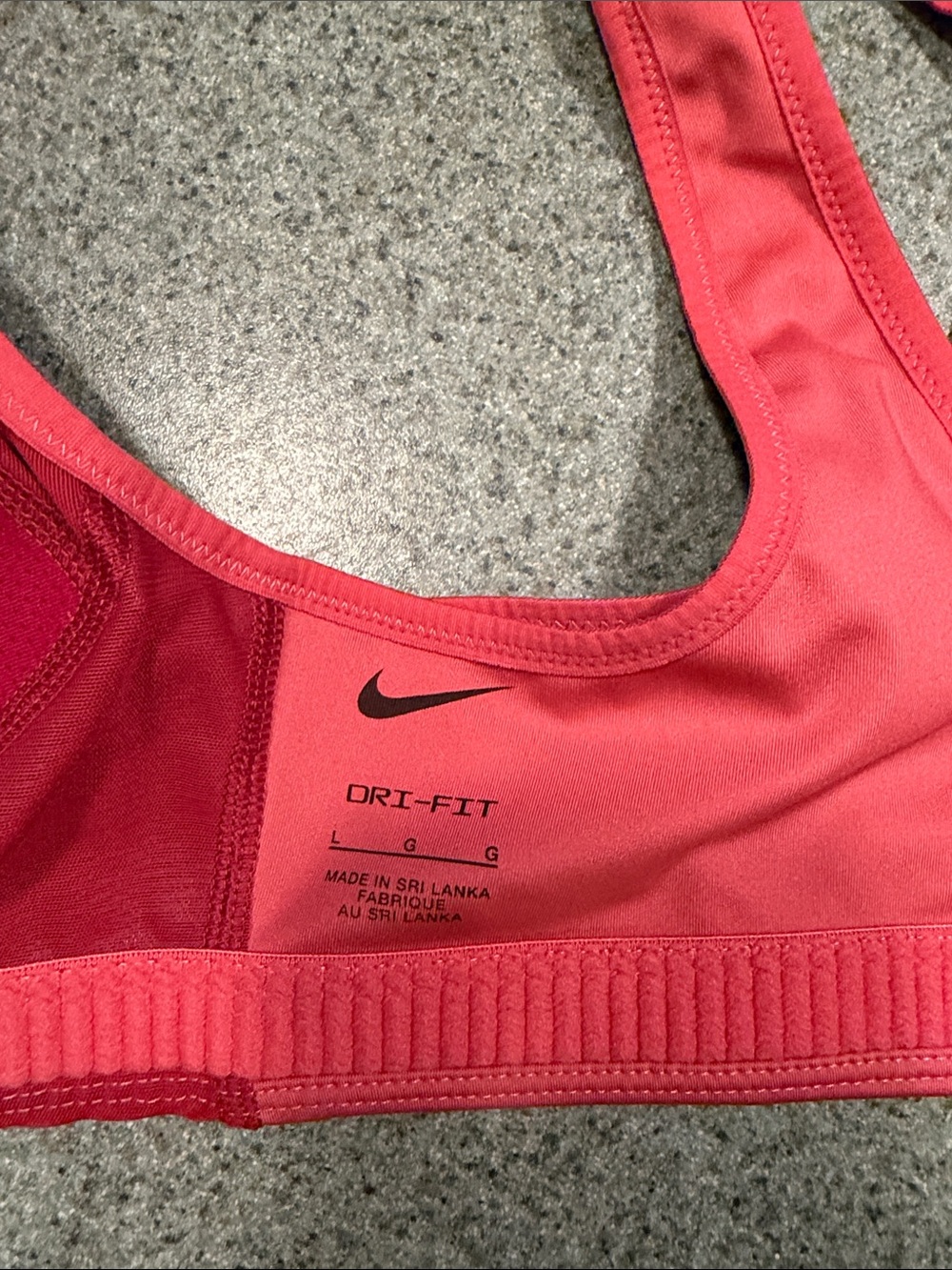 Nike Women's Coral & Deep Pink Racerback Support Sports Bra - Picture 5 of 7